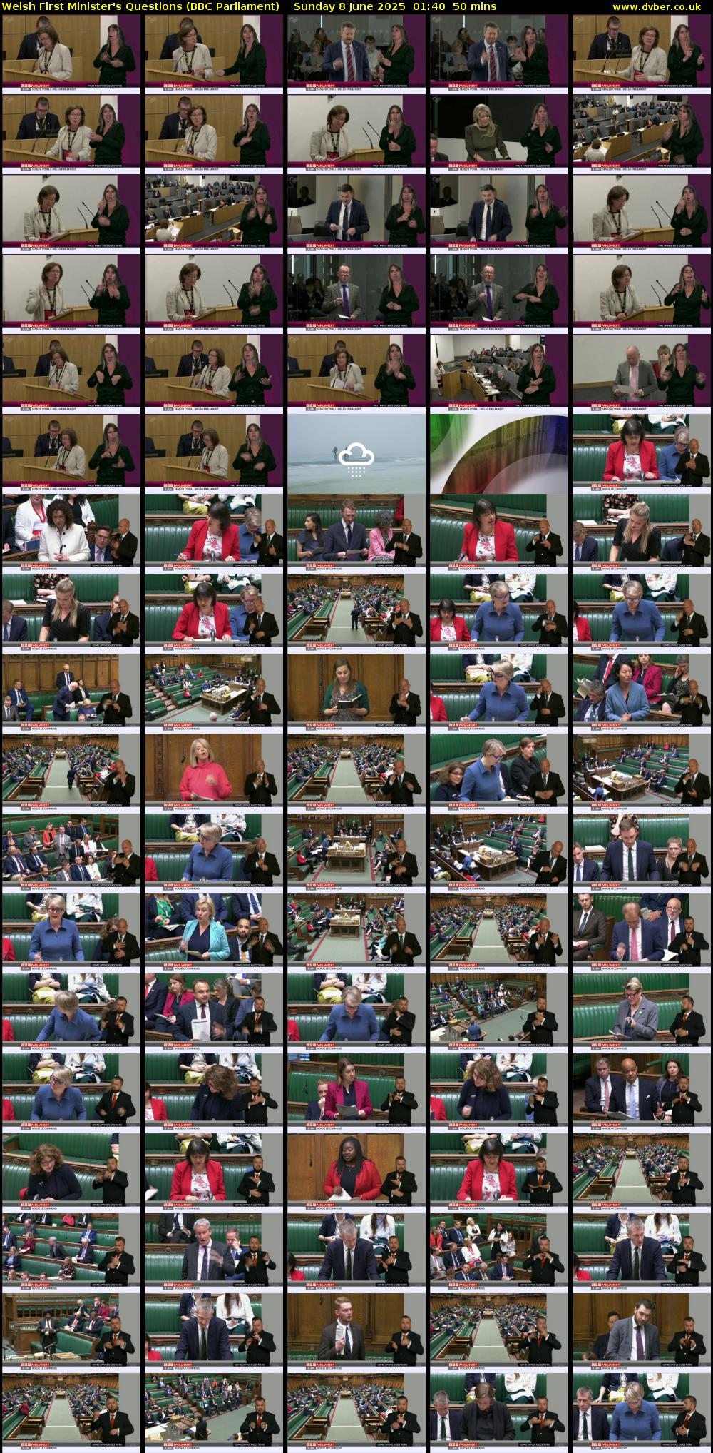 Welsh First Minister's Questions (BBC Parliament) Sunday 8 June 2025 01:40 - 02:30