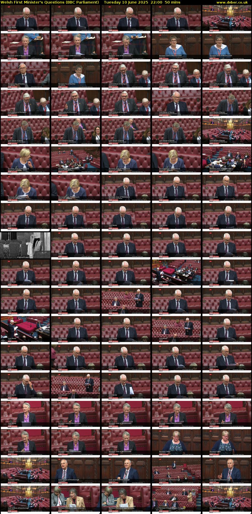 Welsh First Minister's Questions (BBC Parliament) Tuesday 10 June 2025 22:00 - 22:50