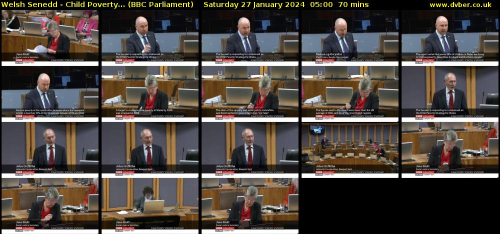 Welsh Senedd - Child Poverty... (BBC Parliament) Saturday 27 January 2024 05:00 - 06:10