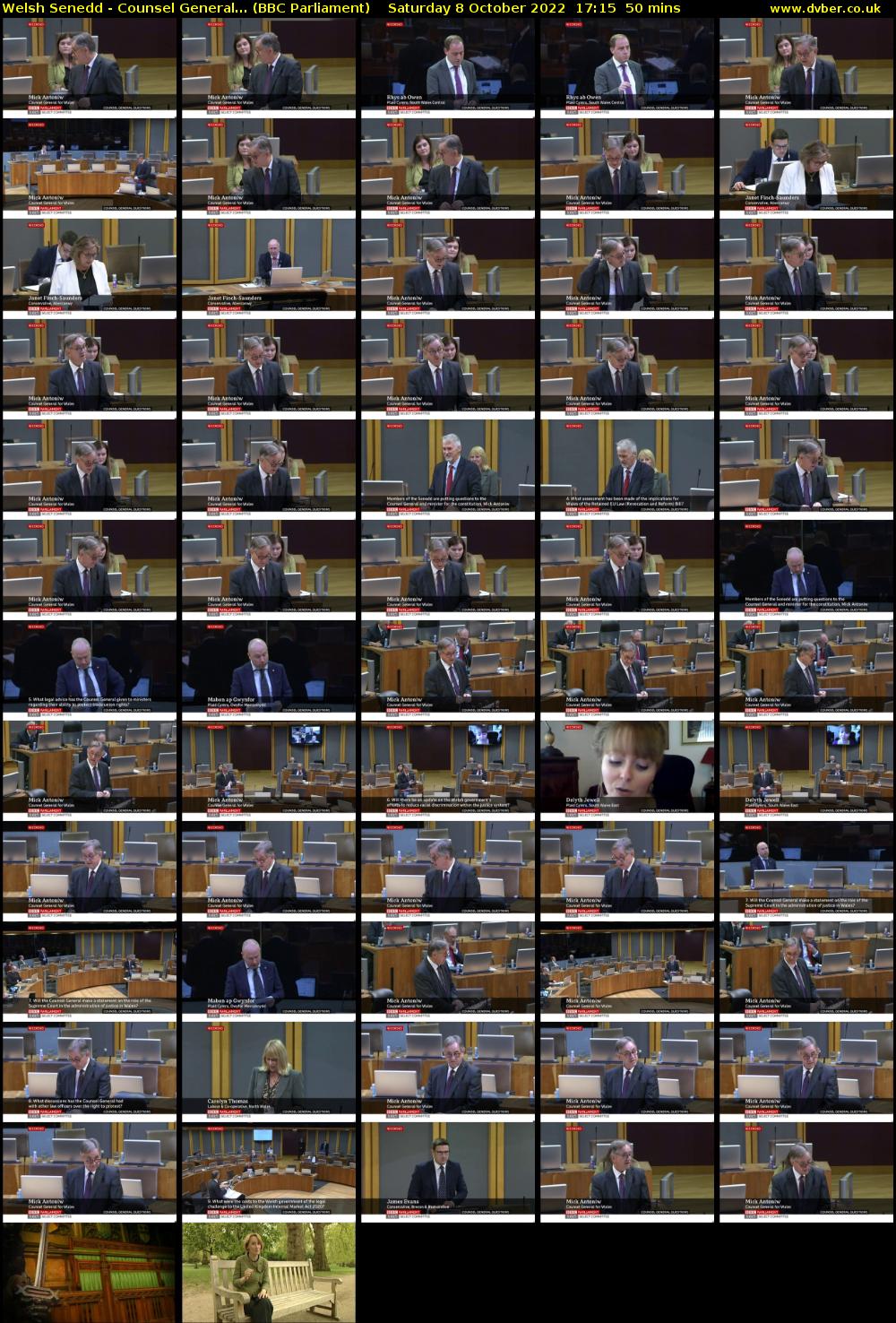 Welsh Senedd - Counsel General... (BBC Parliament) Saturday 8 October 2022 17:15 - 18:05