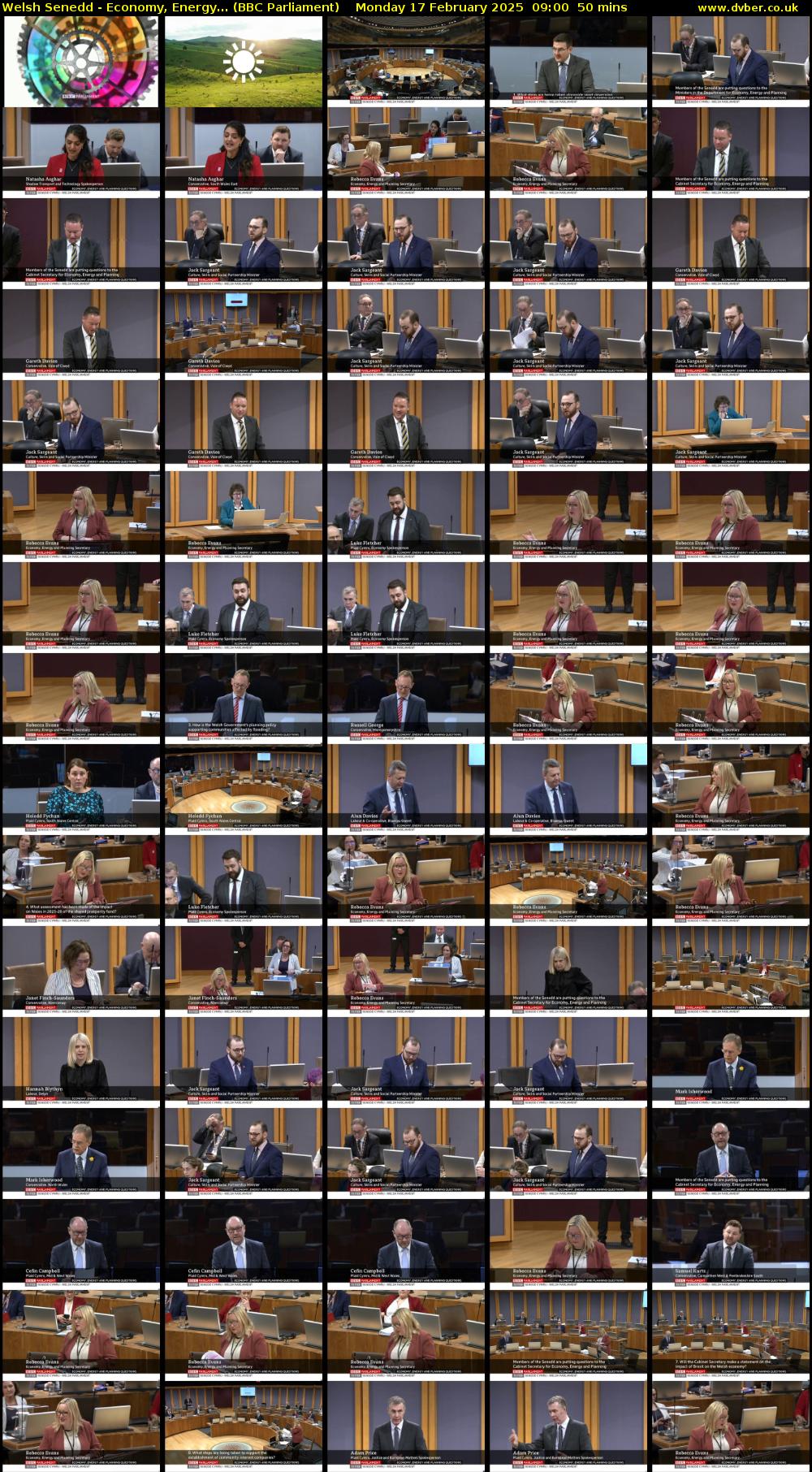 Welsh Senedd - Economy, Energy... (BBC Parliament) Monday 17 February 2025 09:00 - 09:50