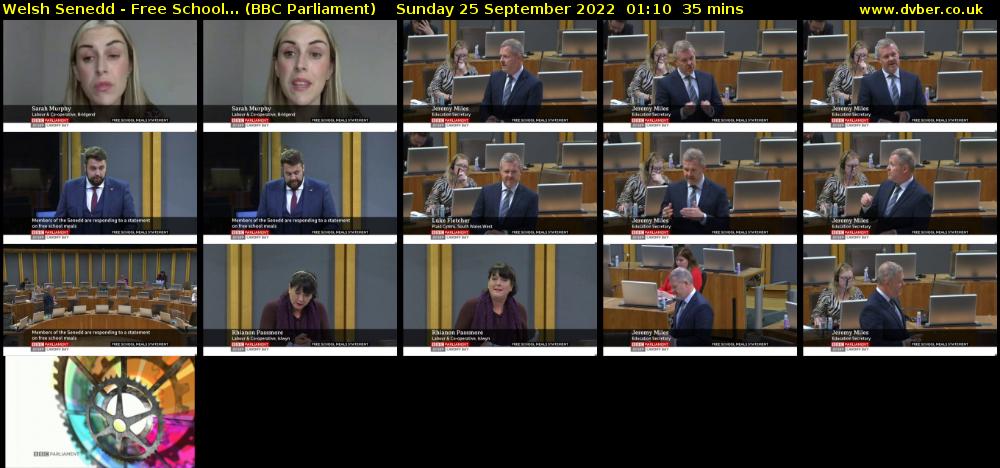 Welsh Senedd - Free School... (BBC Parliament) Sunday 25 September 2022 01:10 - 01:45