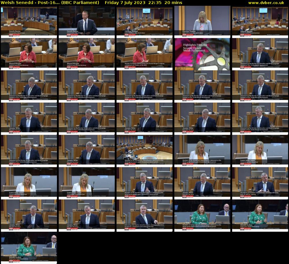 Welsh Senedd - Post-16... (BBC Parliament) Friday 7 July 2023 22:35 - 22:55