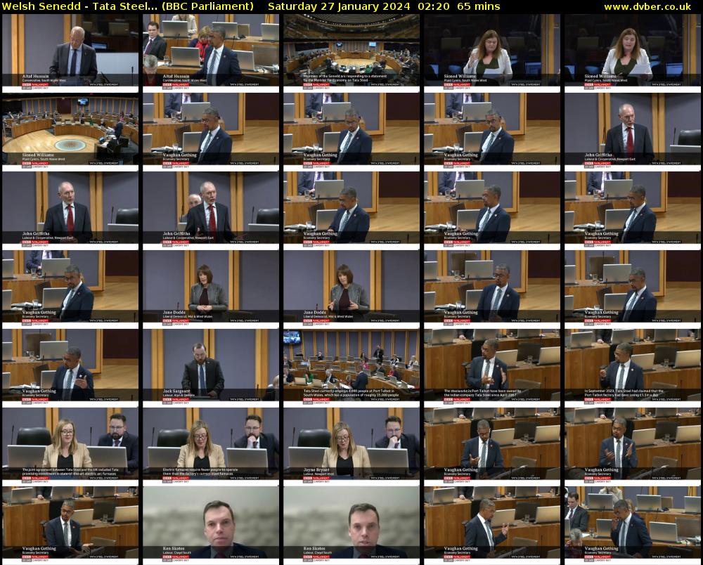 Welsh Senedd - Tata Steel... (BBC Parliament) Saturday 27 January 2024 02:20 - 03:25