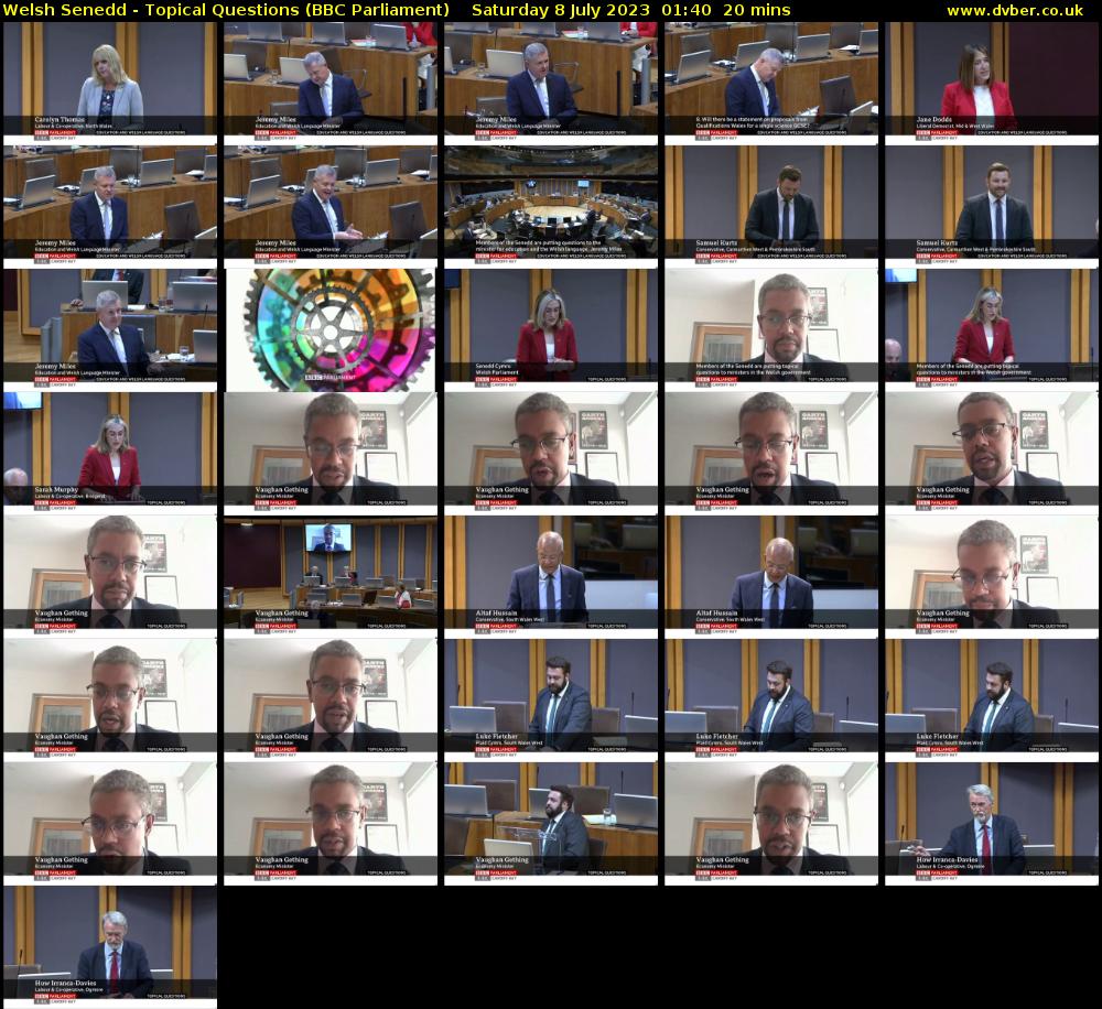 Welsh Senedd - Topical Questions (BBC Parliament) Saturday 8 July 2023 01:40 - 02:00