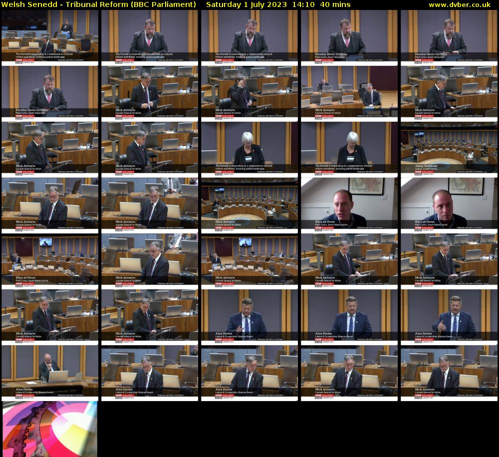 Welsh Senedd - Tribunal Reform (BBC Parliament) Saturday 1 July 2023 14:10 - 14:50