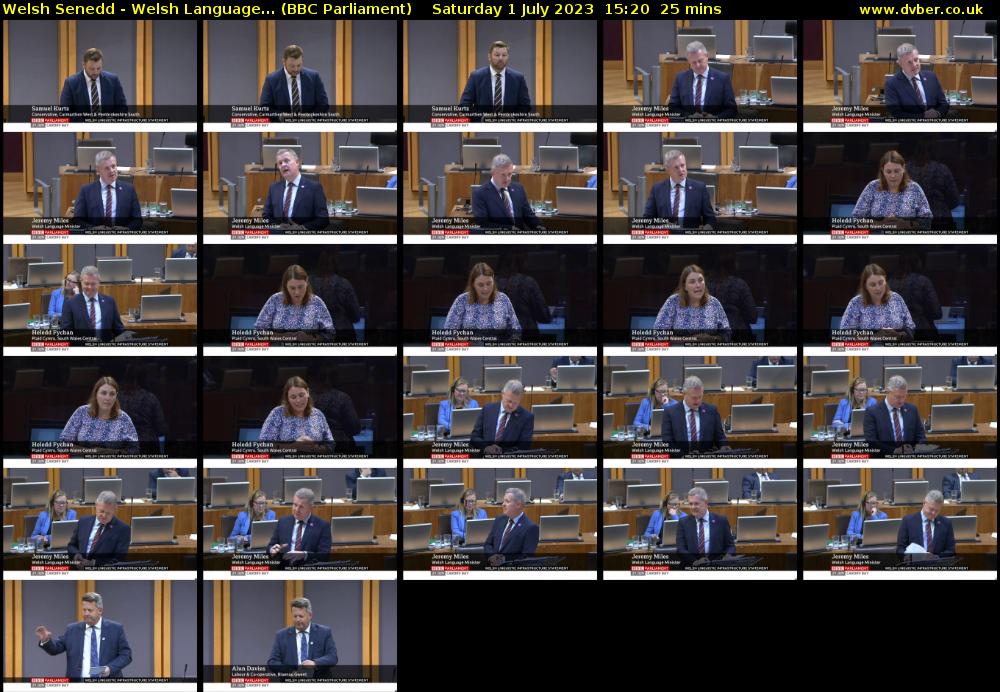 Welsh Senedd - Welsh Language... (BBC Parliament) Saturday 1 July 2023 15:20 - 15:45