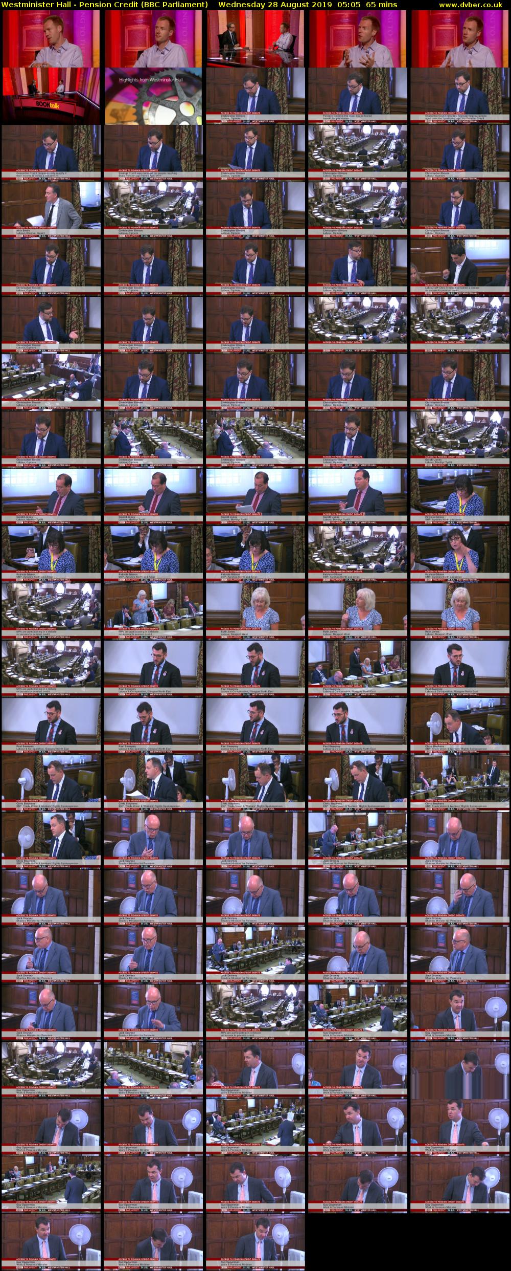 Westminister Hall - Pension Credit (BBC Parliament) Wednesday 28 August 2019 05:05 - 06:10