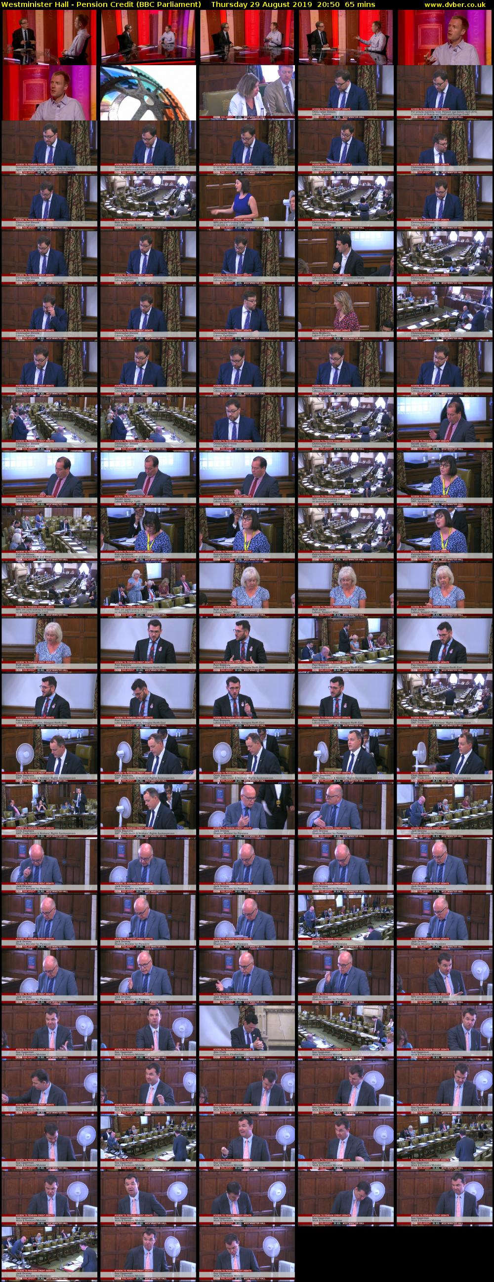 Westminister Hall - Pension Credit (BBC Parliament) Thursday 29 August 2019 20:50 - 21:55