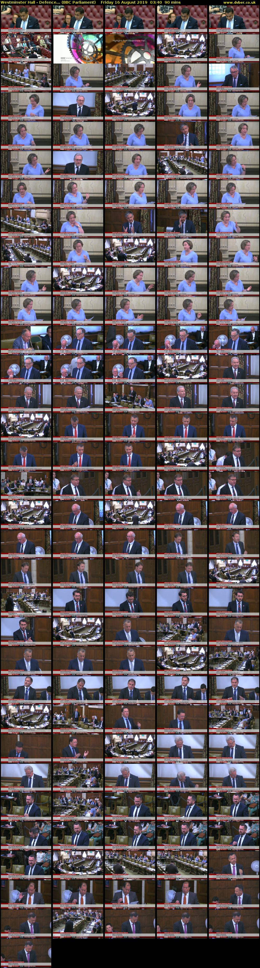 Westminster Hall - Defence... (BBC Parliament) Friday 16 August 2019 03:40 - 05:10