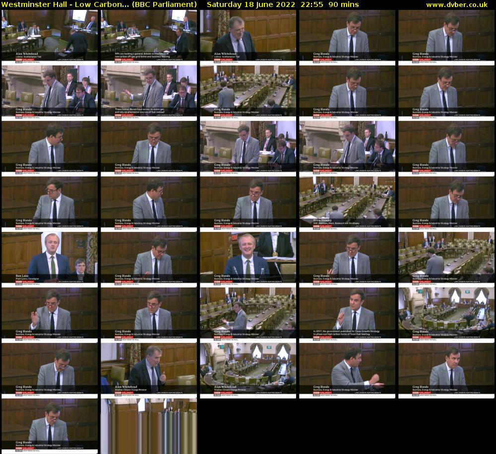 Westminster Hall - Low Carbon... (BBC Parliament) Saturday 18 June 2022 22:55 - 00:25