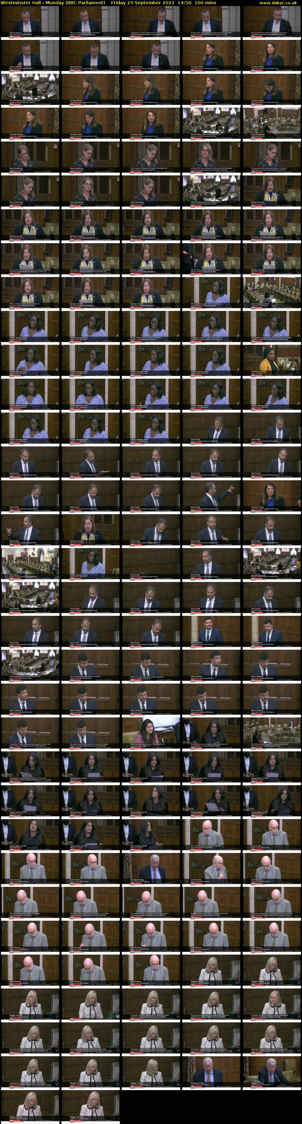 Westminster Hall - Monday (BBC Parliament) Friday 24 September 2021 14:50 - 16:30