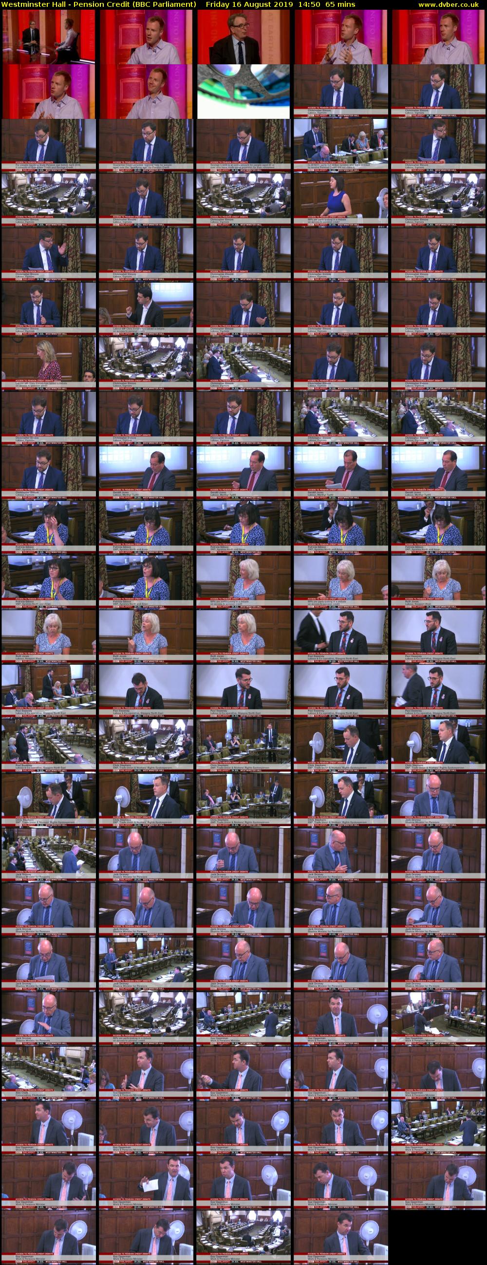 Westminster Hall - Pension Credit (BBC Parliament) Friday 16 August 2019 14:50 - 15:55