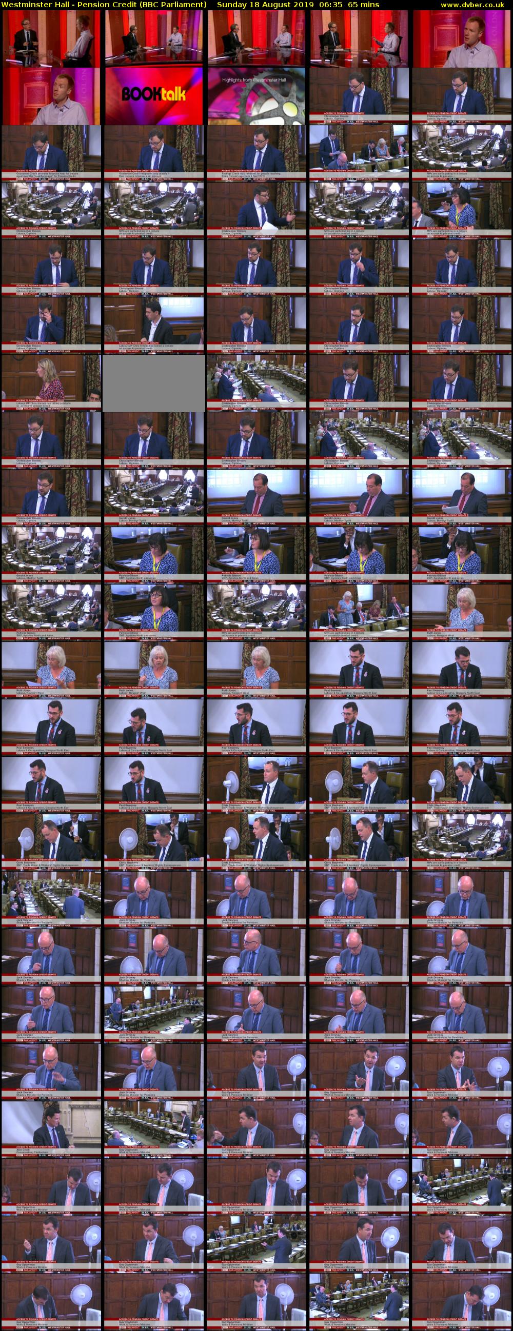 Westminster Hall - Pension Credit (BBC Parliament) Sunday 18 August 2019 06:35 - 07:40