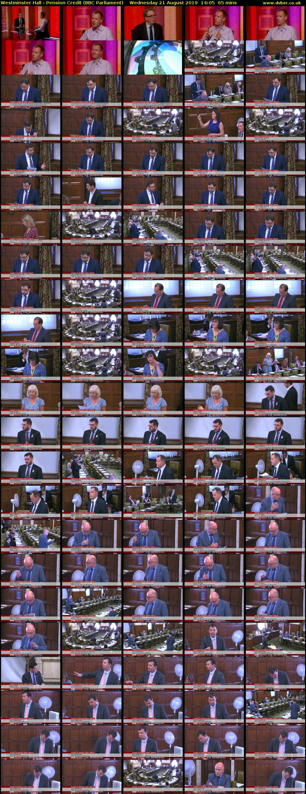 Westminster Hall - Pension Credit (BBC Parliament) Wednesday 21 August 2019 14:05 - 15:10