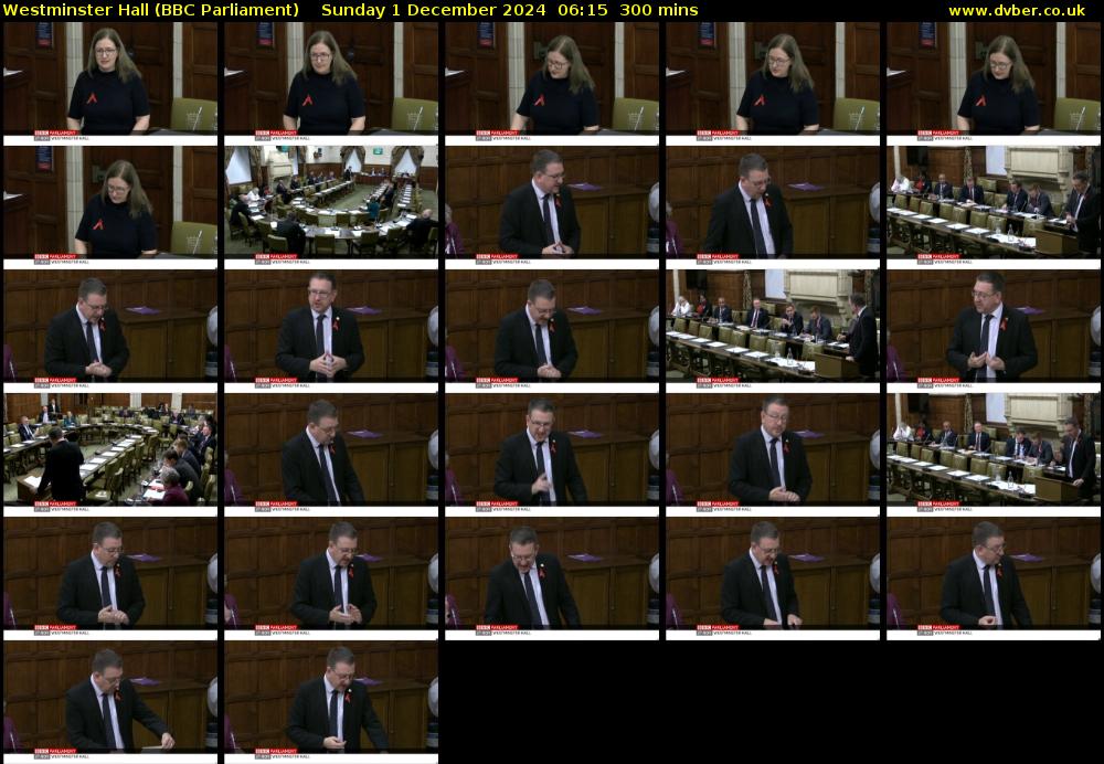 Westminster Hall (BBC Parliament) Sunday 1 December 2024 06:15 - 11:15