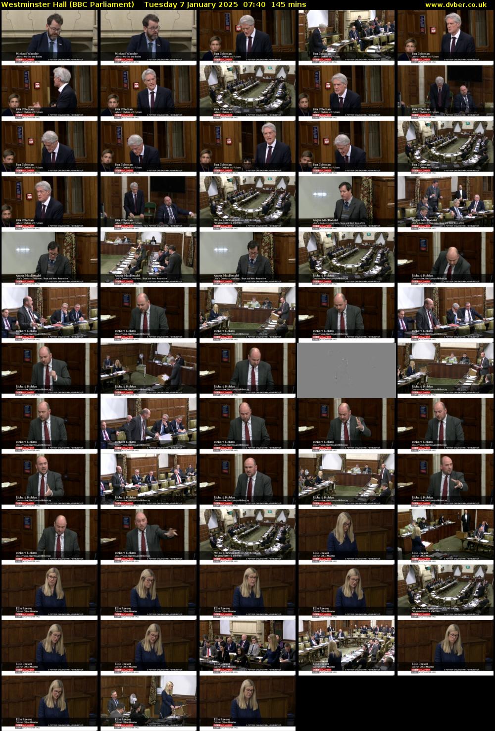 Westminster Hall (BBC Parliament) Tuesday 7 January 2025 07:40 - 10:05