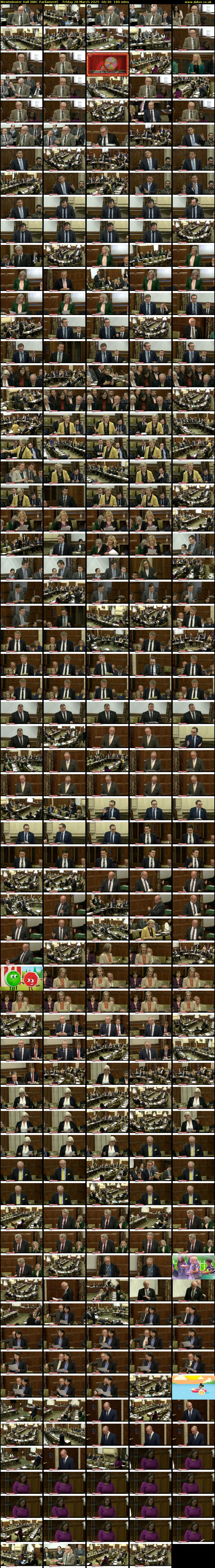 Westminster Hall (BBC Parliament) Friday 28 March 2025 06:30 - 09:30