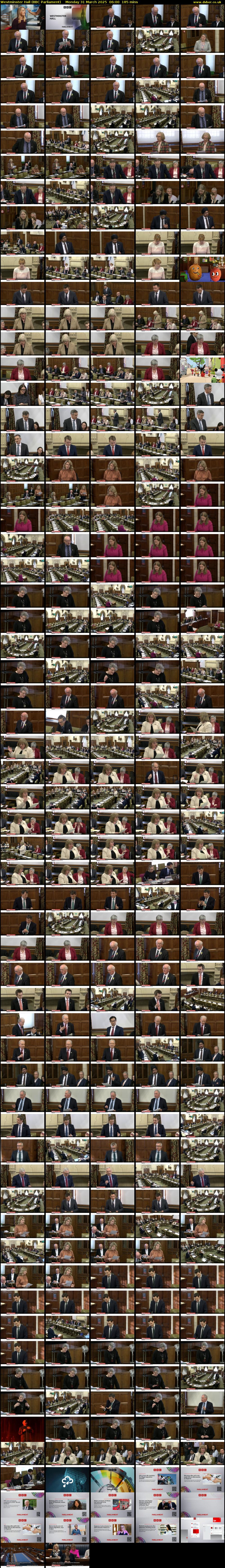 Westminster Hall (BBC Parliament) Monday 31 March 2025 06:00 - 09:05