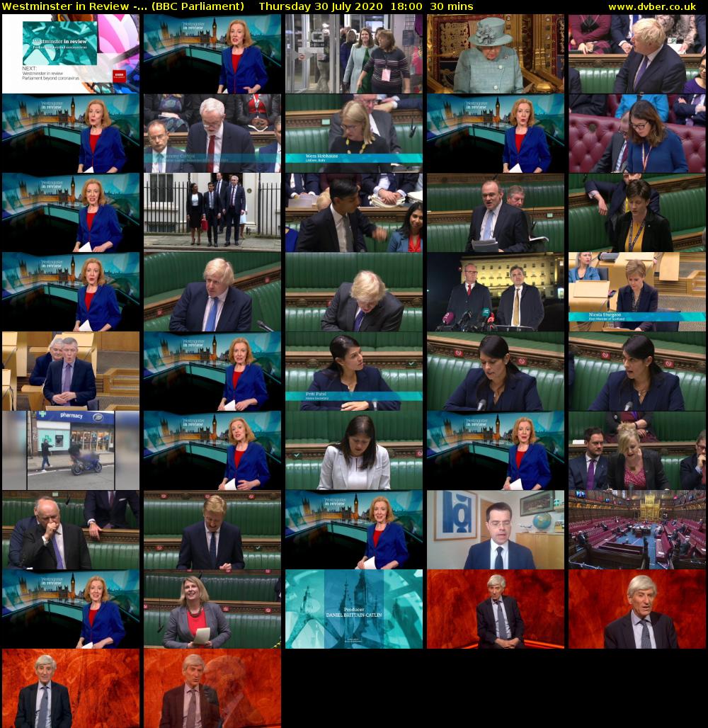 Westminster in Review -... (BBC Parliament) Thursday 30 July 2020 18:00 - 18:30