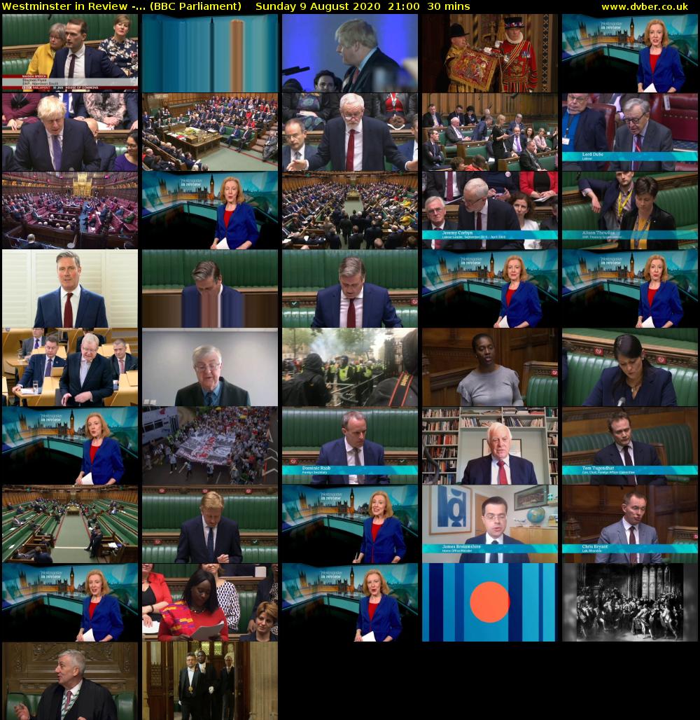 Westminster in Review -... (BBC Parliament) Sunday 9 August 2020 21:00 - 21:30