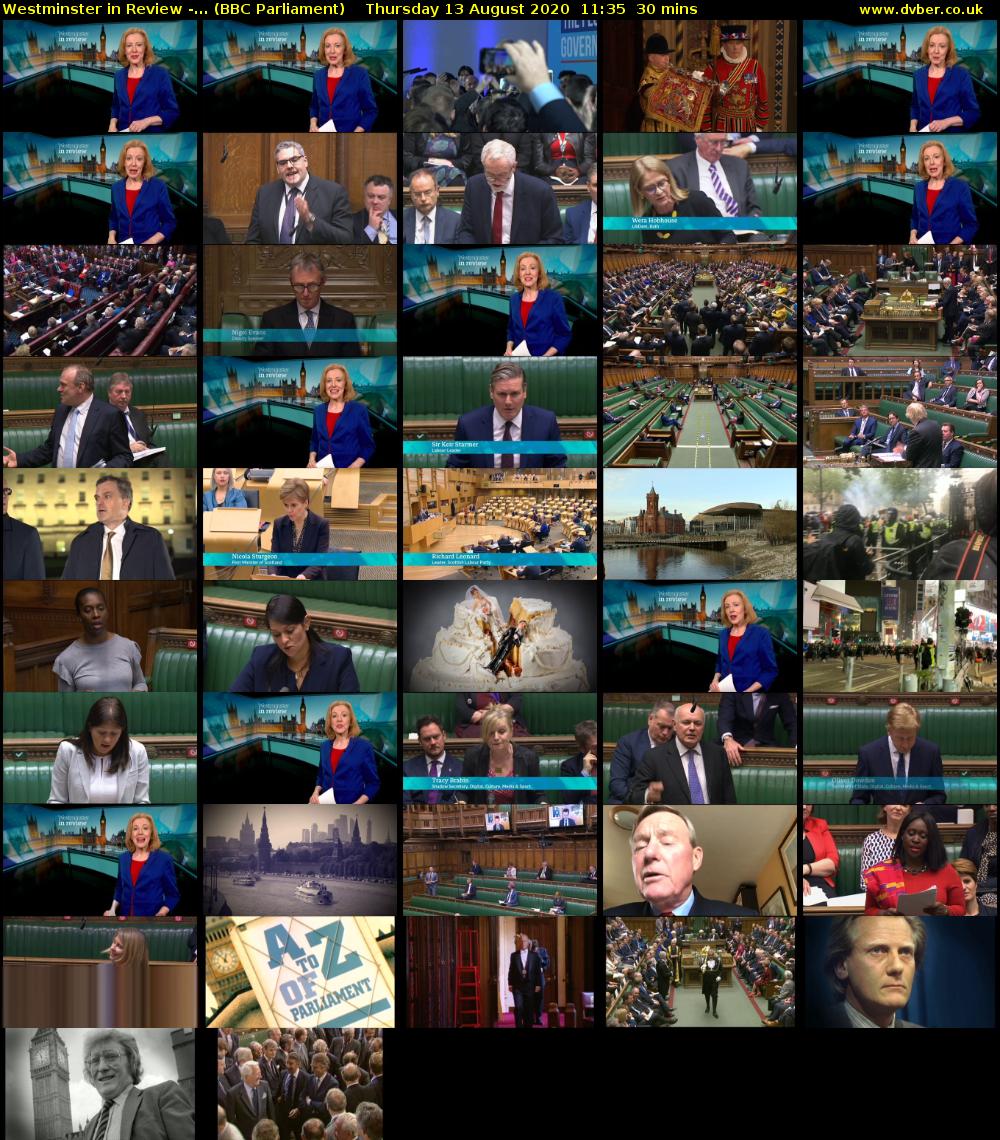 Westminster in Review -... (BBC Parliament) Thursday 13 August 2020 11:35 - 12:05