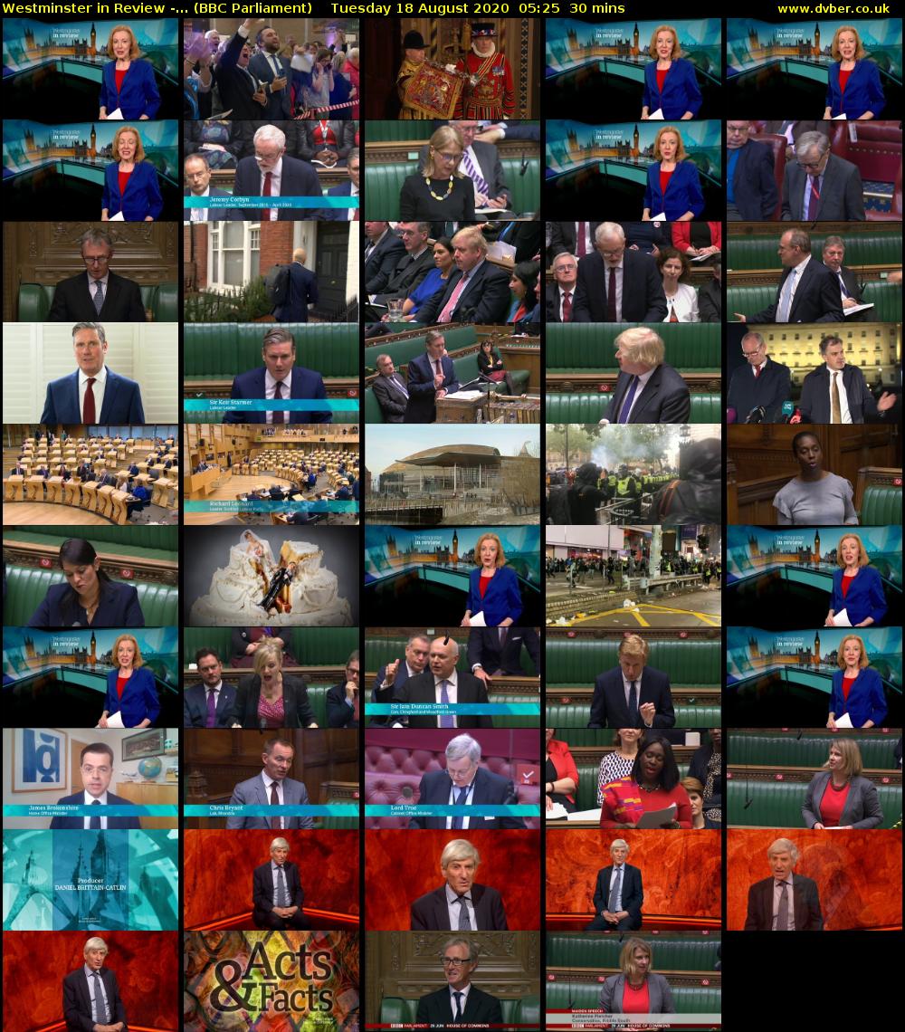 Westminster in Review -... (BBC Parliament) Tuesday 18 August 2020 05:25 - 05:55