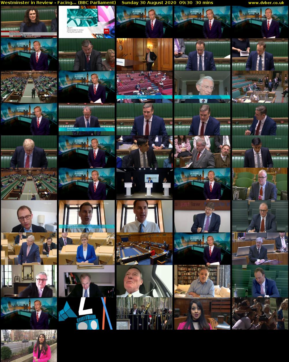 Westminster in Review - Facing... (BBC Parliament) Sunday 30 August 2020 09:30 - 10:00