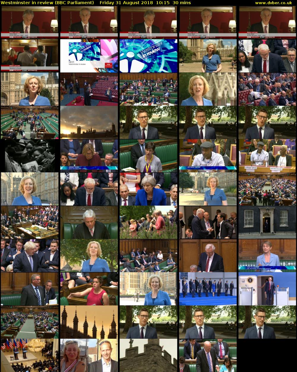 Westminster in review (BBC Parliament) Friday 31 August 2018 10:15 - 10:45