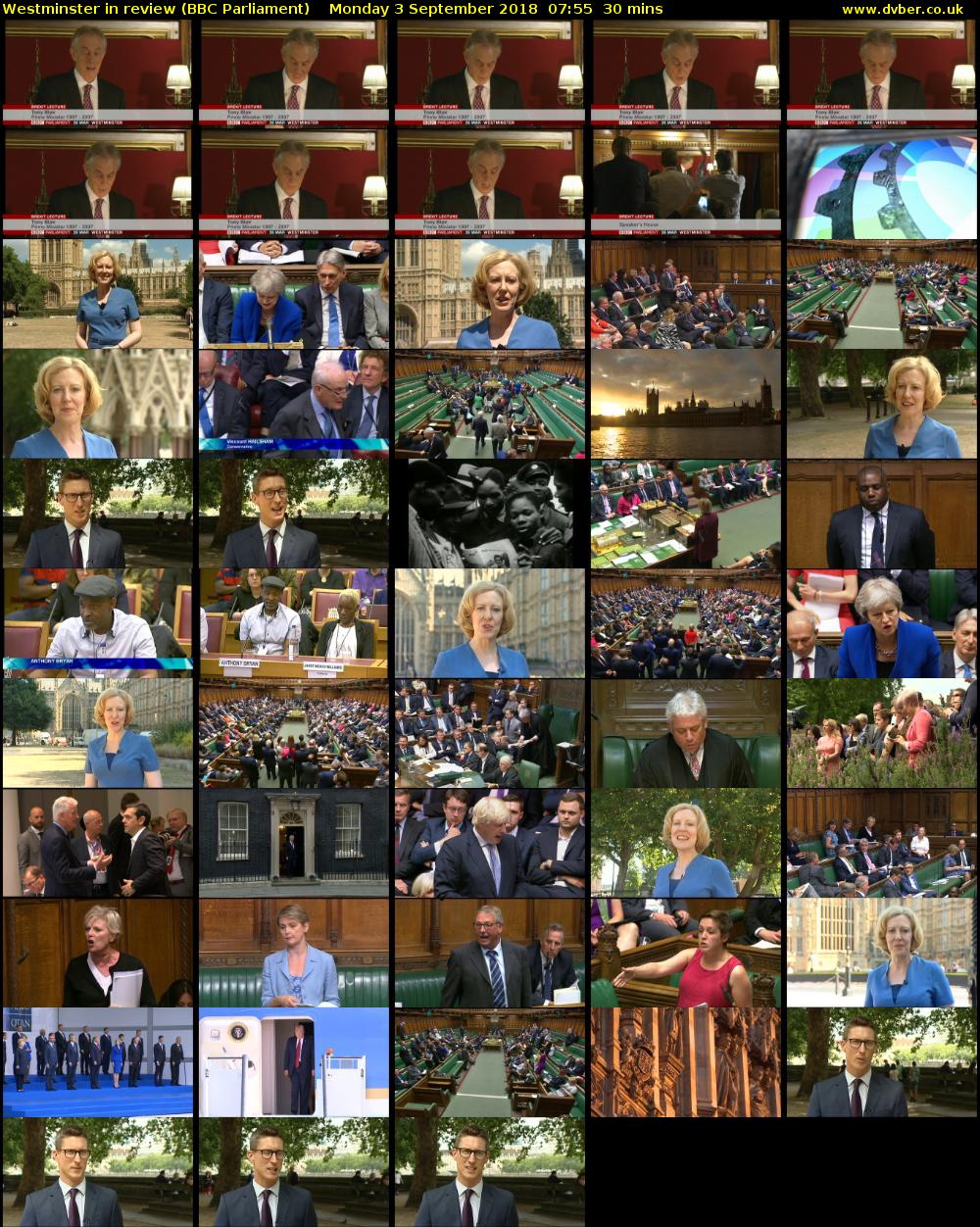 Westminster in review (BBC Parliament) Monday 3 September 2018 07:55 - 08:25