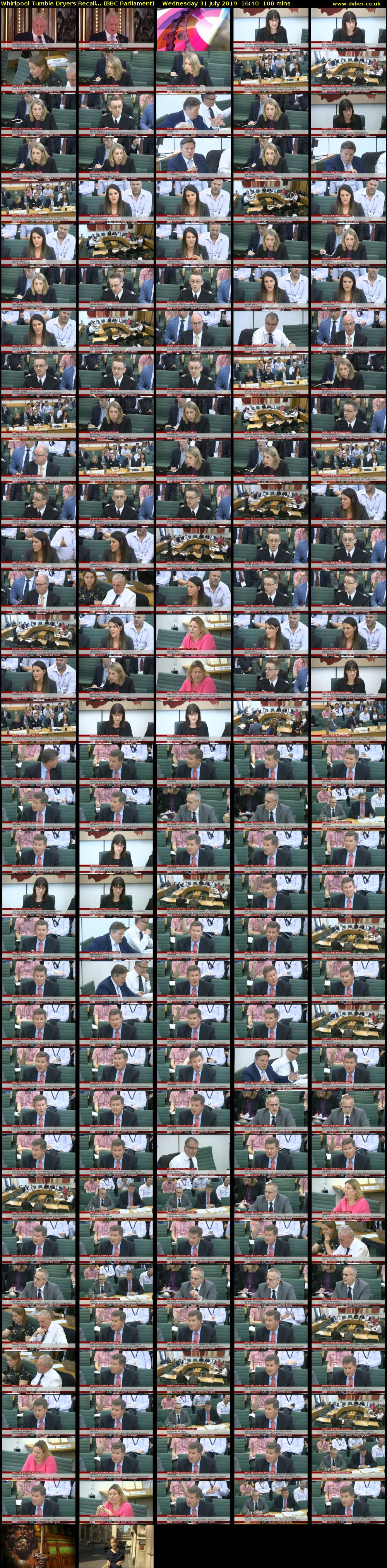 Whirlpool Tumble Dryers Recall... (BBC Parliament) Wednesday 31 July 2019 16:40 - 18:20