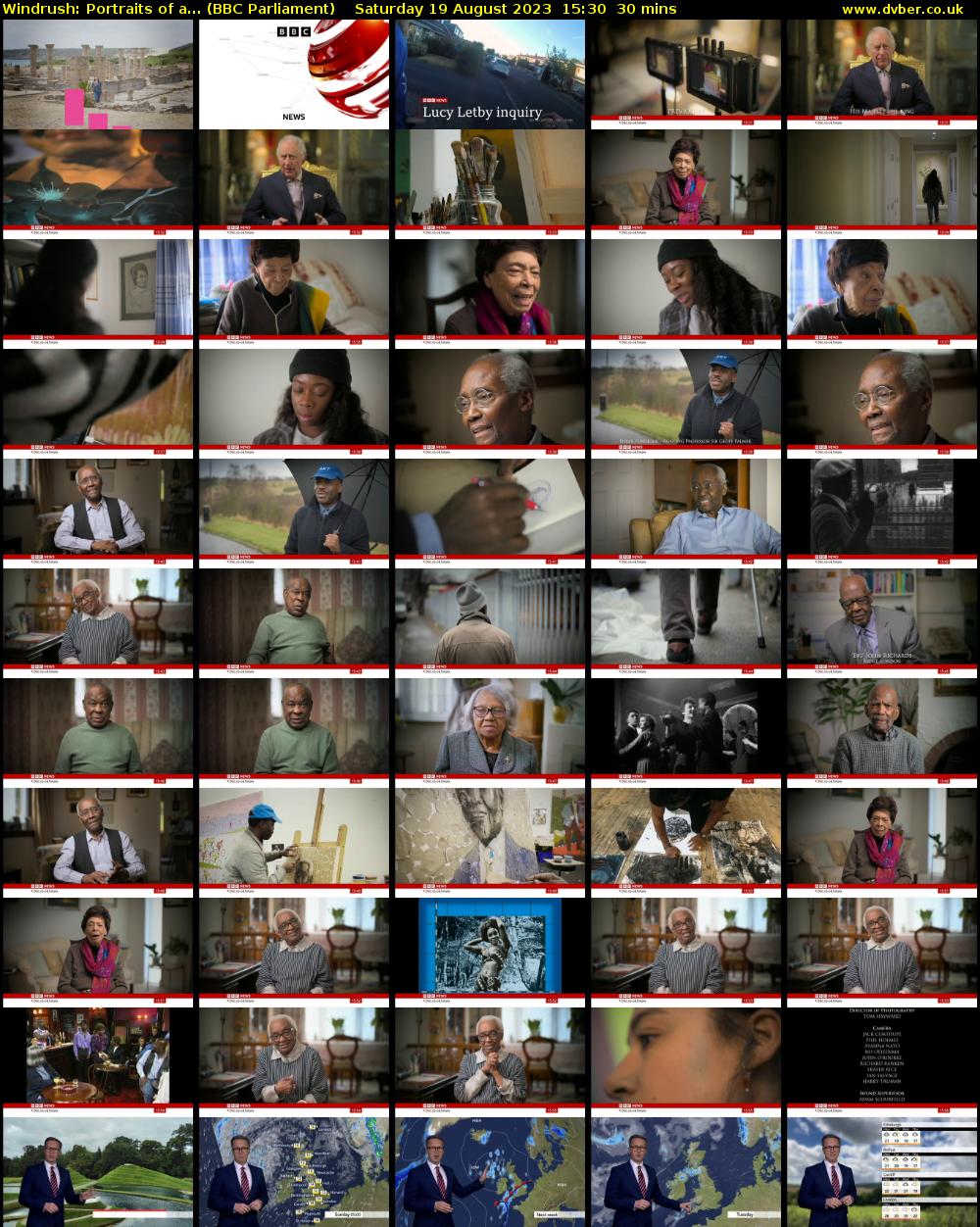 Windrush: Portraits of a... (BBC Parliament) Saturday 19 August 2023 15:30 - 16:00