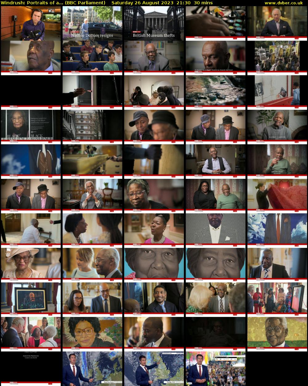 Windrush: Portraits of a... (BBC Parliament) Saturday 26 August 2023 21:30 - 22:00