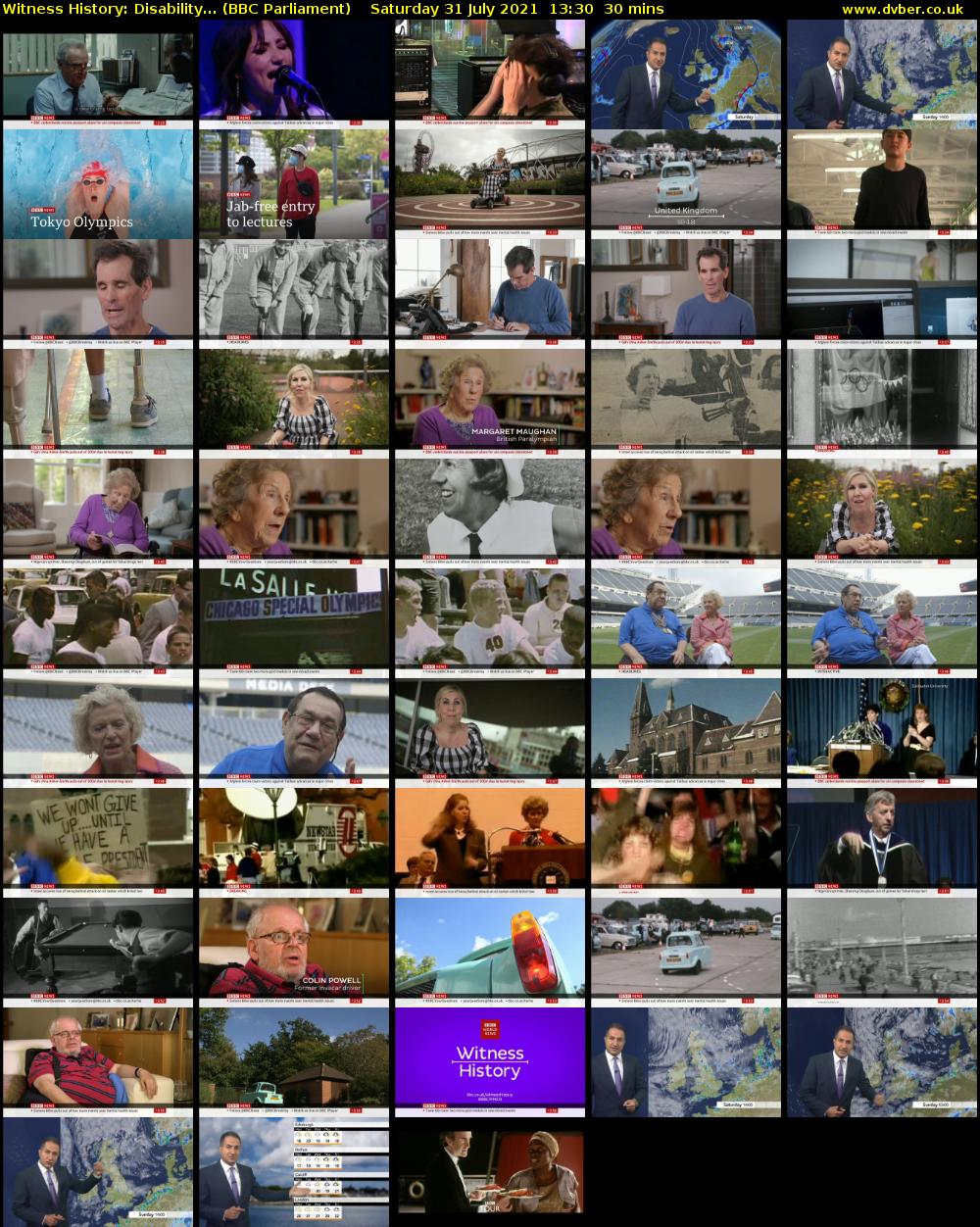 Witness History: Disability... (BBC Parliament) Saturday 31 July 2021 13:30 - 14:00