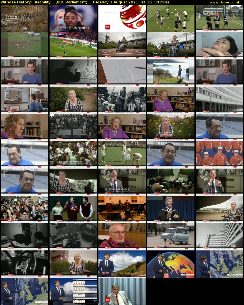 Witness History: Disability... (BBC Parliament) Tuesday 3 August 2021 02:30 - 03:00
