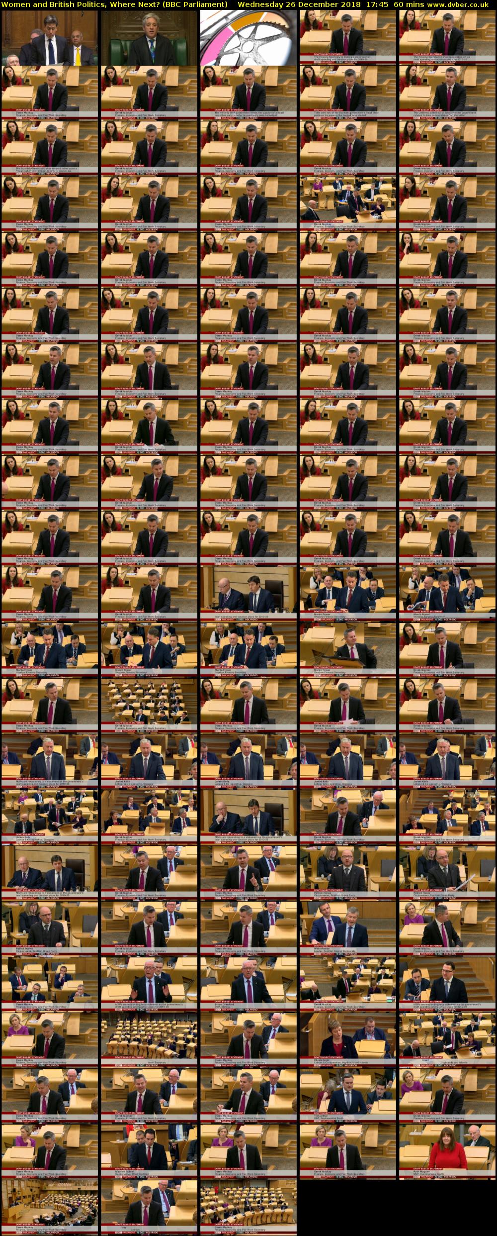 Women and British Politics, Where Next? (BBC Parliament) Wednesday 26 December 2018 17:45 - 18:45