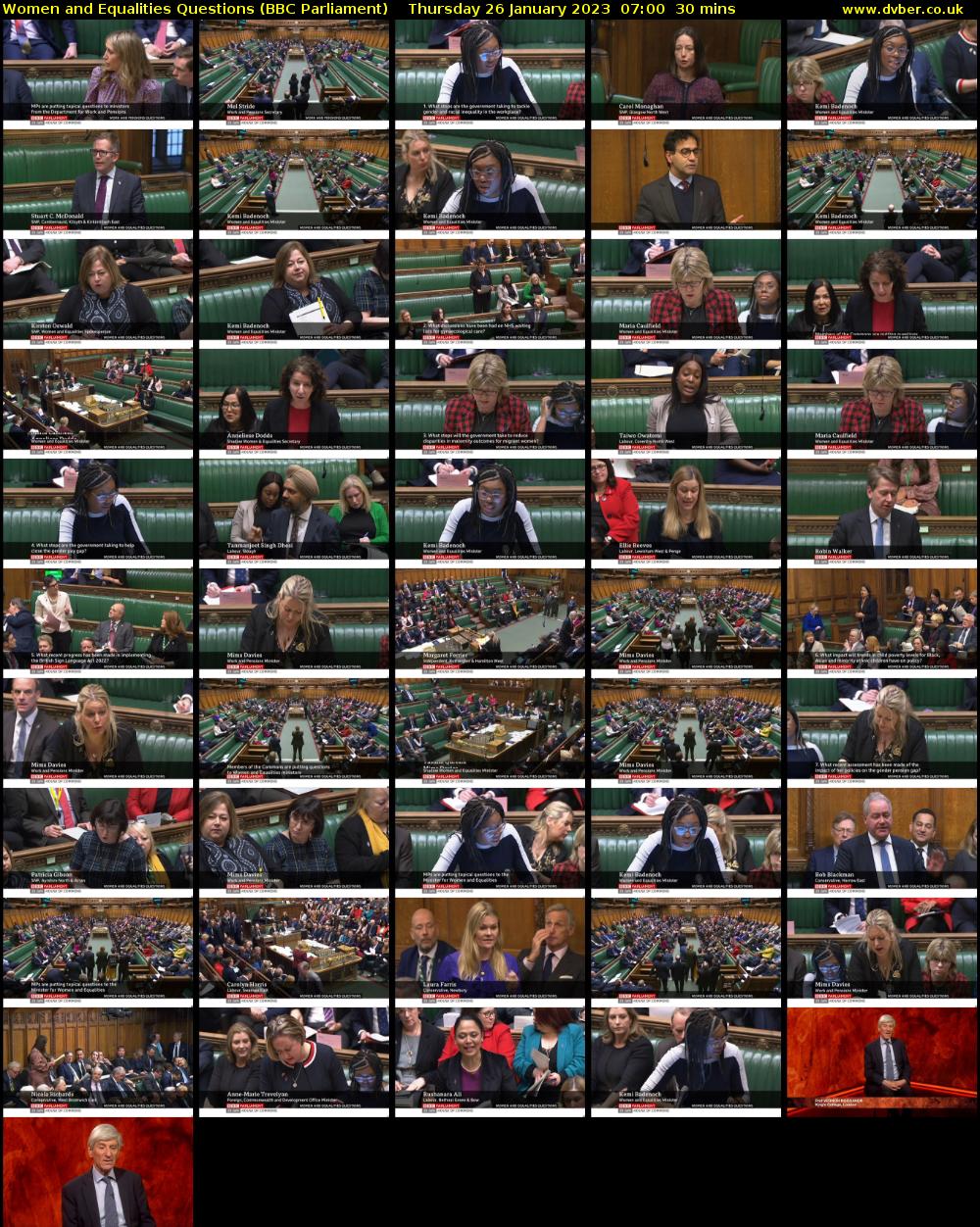 Women and Equalities Questions (BBC Parliament) Thursday 26 January 2023 07:00 - 07:30