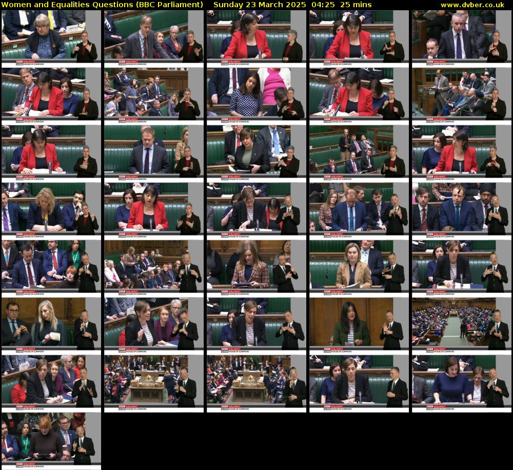 Women and Equalities Questions (BBC Parliament) Sunday 23 March 2025 04:25 - 04:50