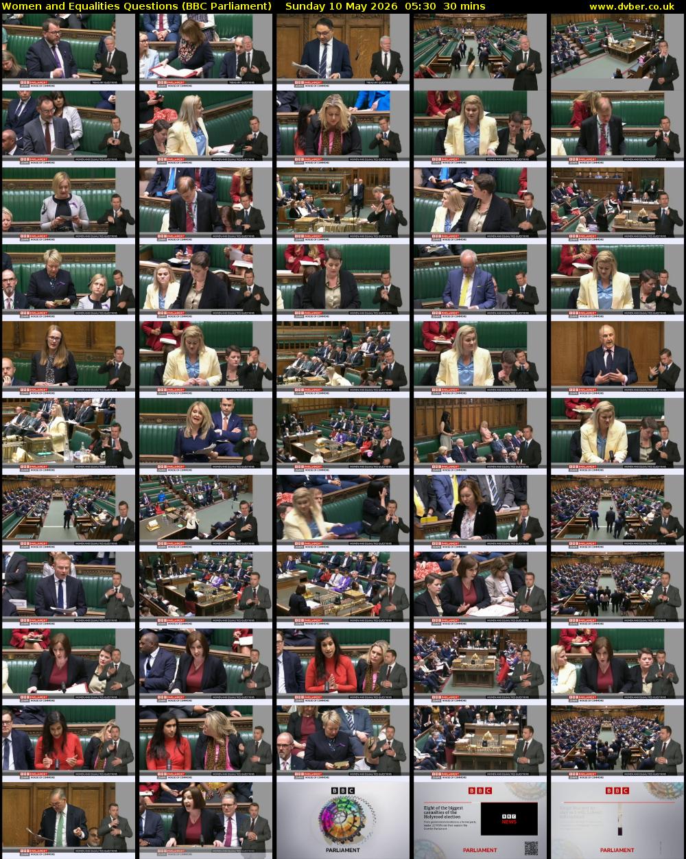 Women and Equalities Questions (BBC Parliament) Sunday 10 May 2026 05:30 - 06:00
