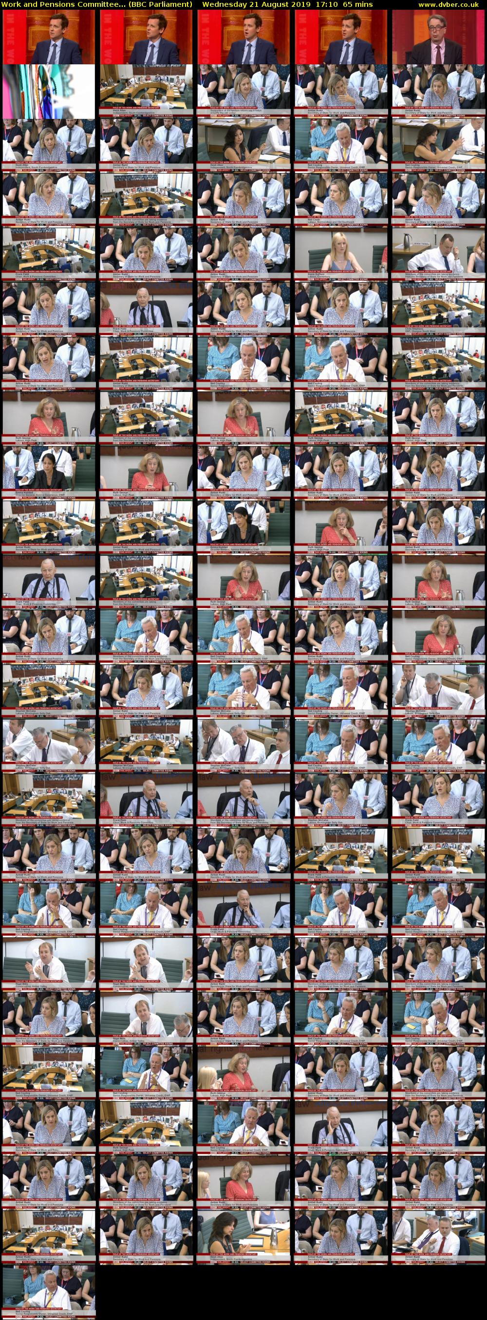 Work and Pensions Committee... (BBC Parliament) Wednesday 21 August 2019 17:10 - 18:15