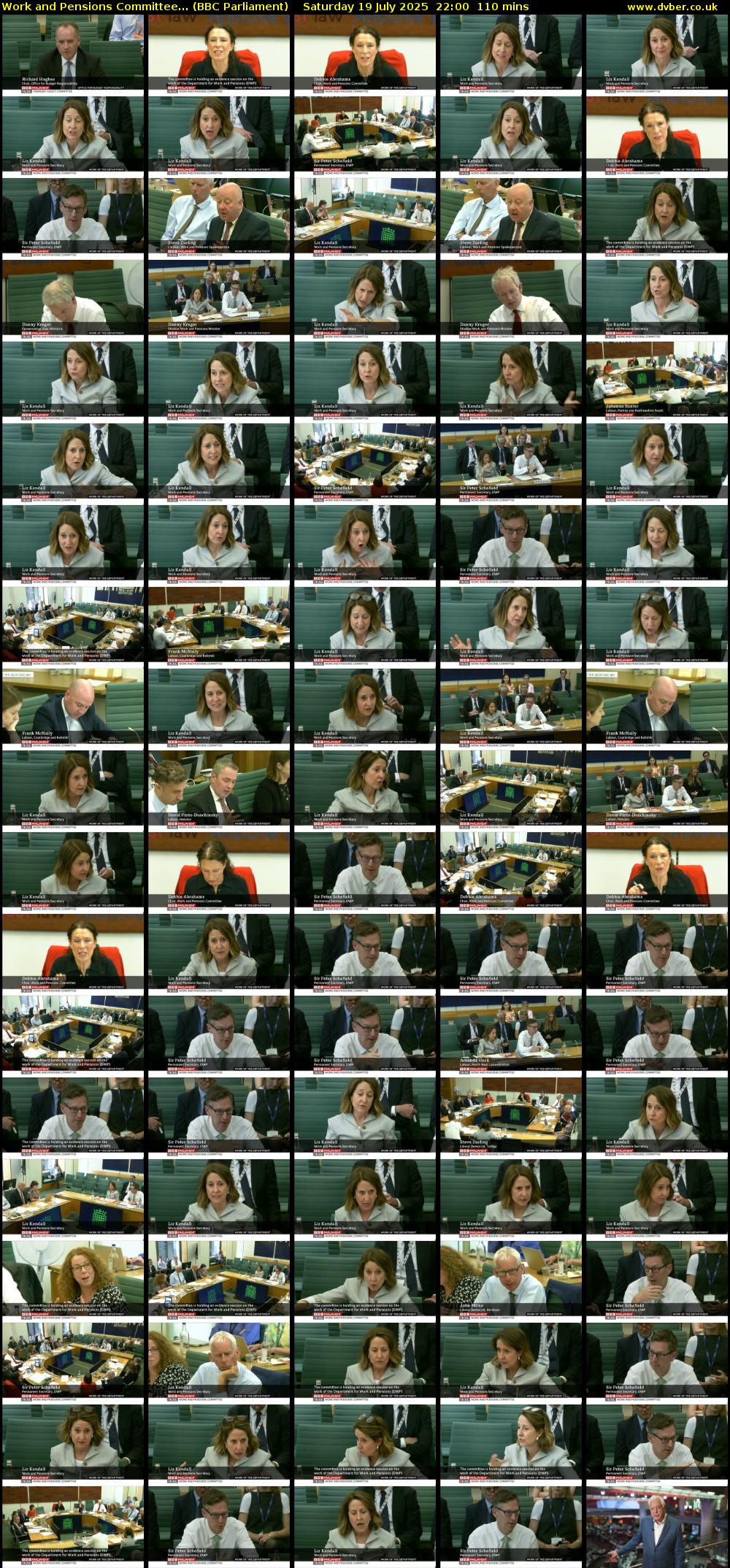Work and Pensions Committee... (BBC Parliament) Saturday 19 July 2025 22:00 - 23:50