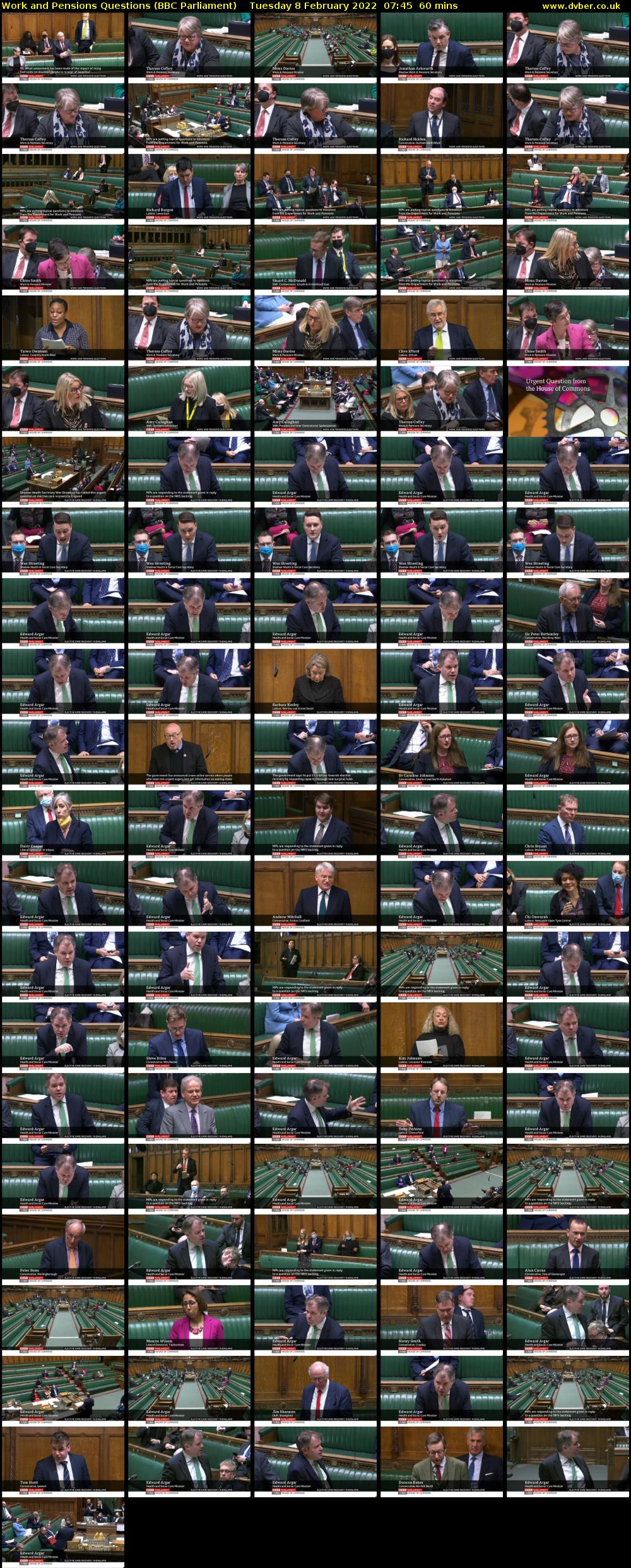 Work and Pensions Questions (BBC Parliament) Tuesday 8 February 2022 07:45 - 08:45