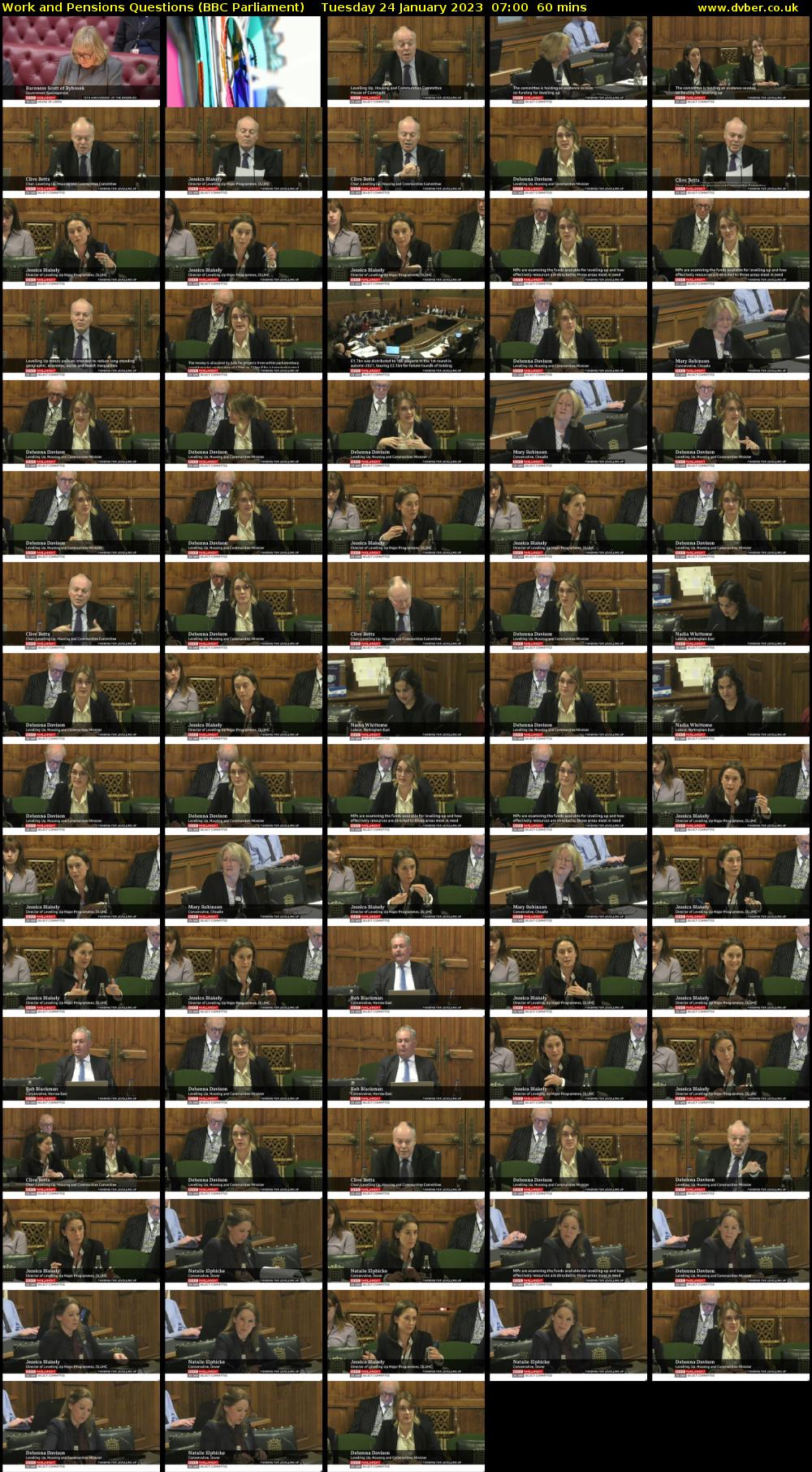 Work and Pensions Questions (BBC Parliament) Tuesday 24 January 2023 07:00 - 08:00