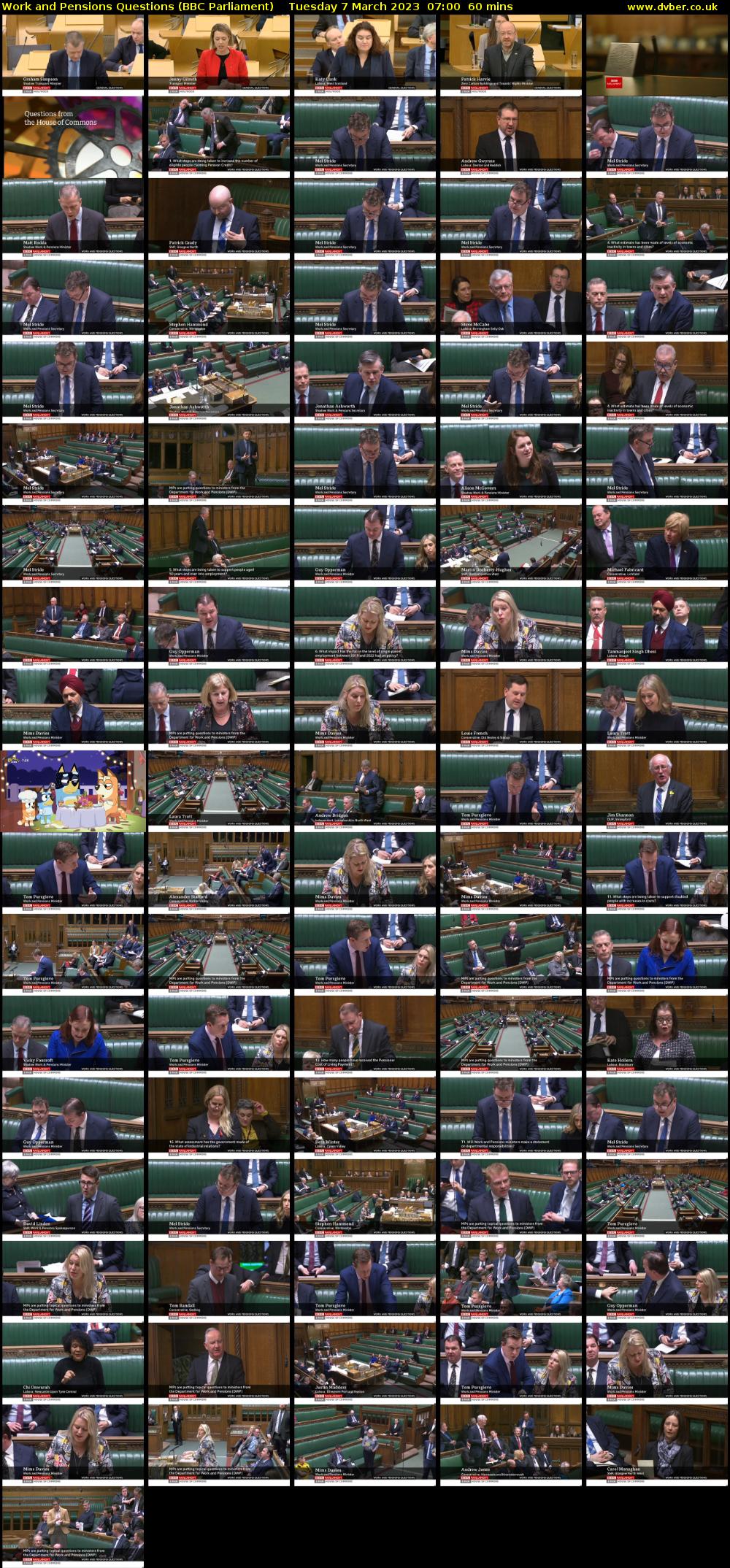 Work and Pensions Questions (BBC Parliament) Tuesday 7 March 2023 07:00 - 08:00