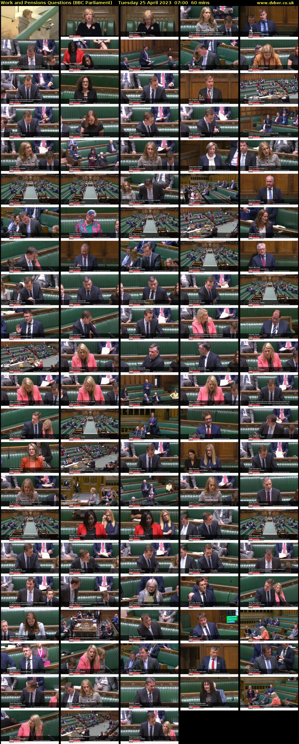 Work and Pensions Questions (BBC Parliament) Tuesday 25 April 2023 07:00 - 08:00