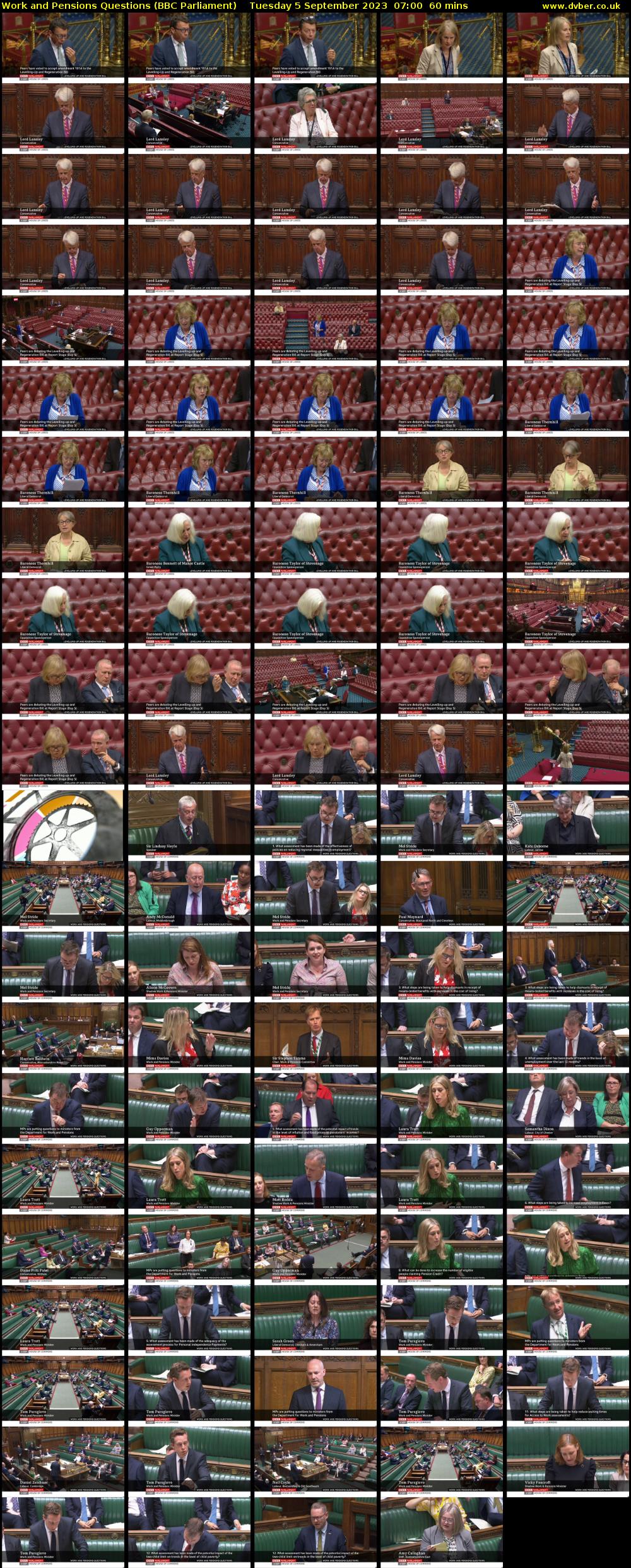 Work and Pensions Questions (BBC Parliament) Tuesday 5 September 2023 07:00 - 08:00
