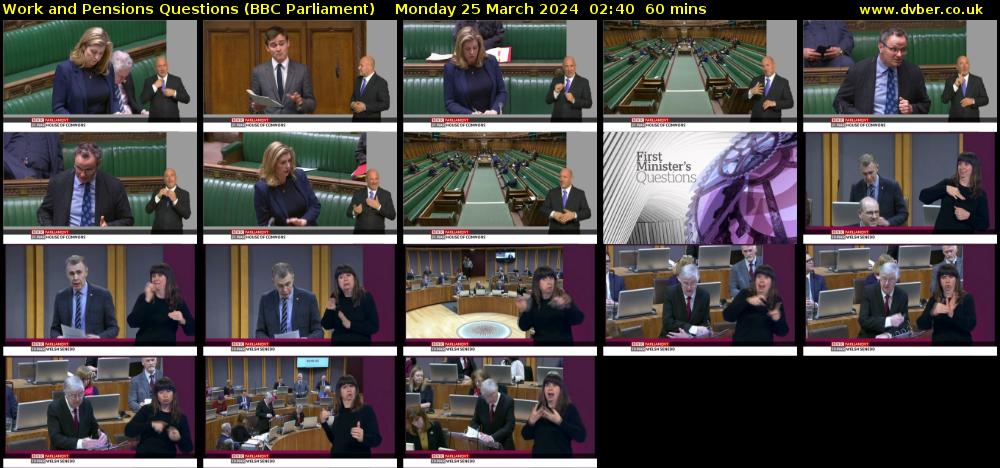 Work and Pensions Questions (BBC Parliament) Monday 25 March 2024 02:40 - 03:40
