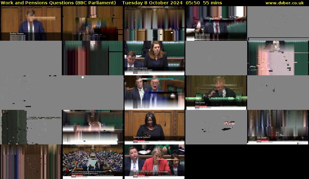 Work and Pensions Questions (BBC Parliament) Tuesday 8 October 2024 05:50 - 06:45