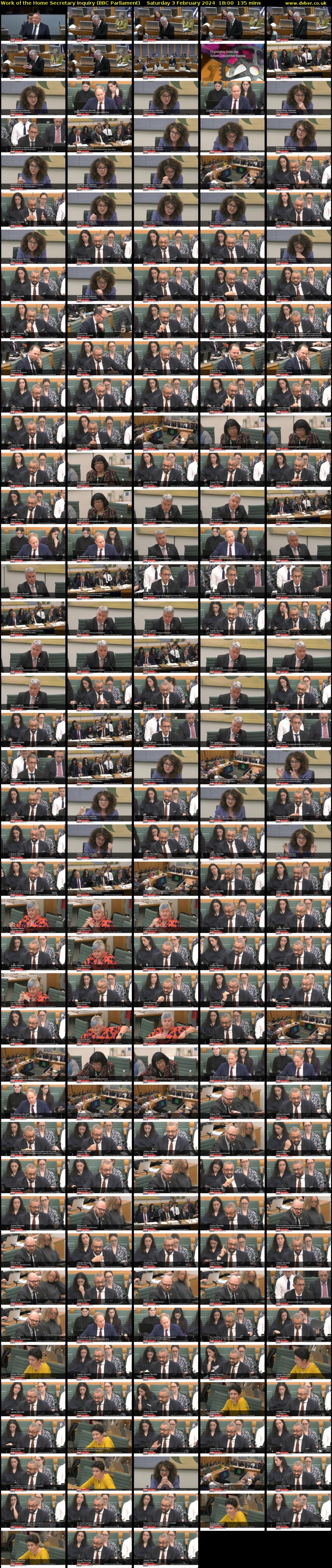 Work of the Home Secretary Inquiry (BBC Parliament) Saturday 3 February 2024 18:00 - 20:15