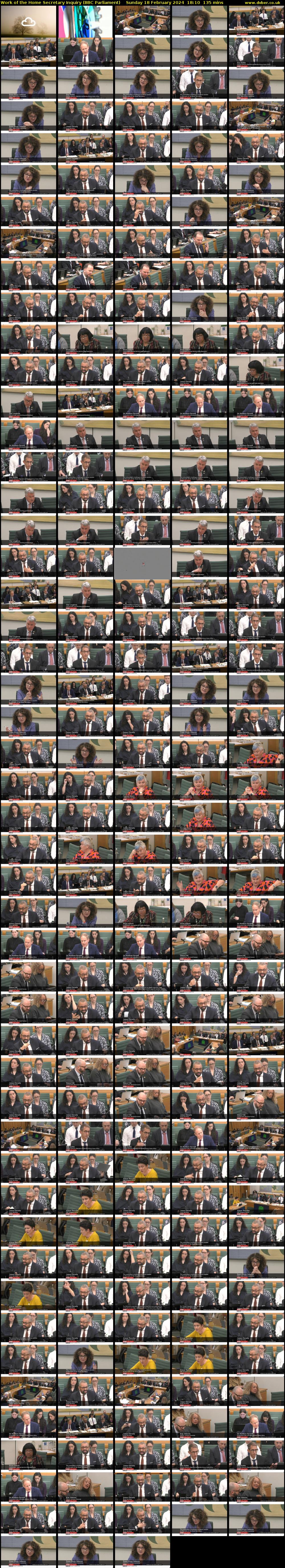Work of the Home Secretary Inquiry (BBC Parliament) Sunday 18 February 2024 18:10 - 20:25